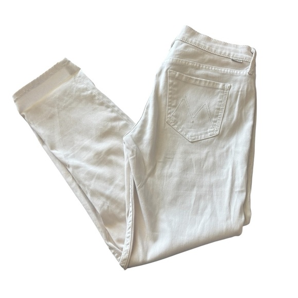 Mother Jeans The Dropout Glass Slipper Size 25 Cream Color - Picture 4 of 9